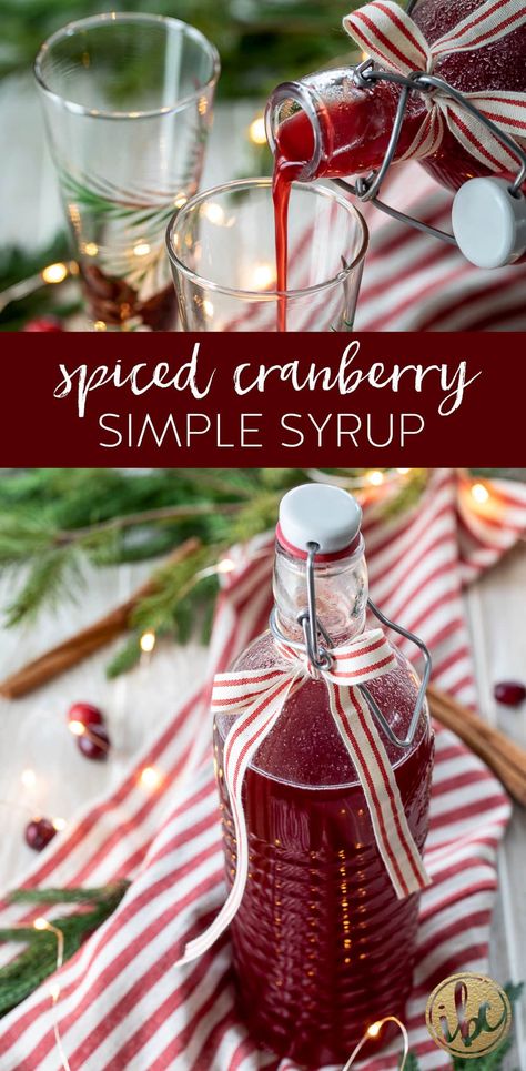 Spiced Cranberry Simple Syrup #cranberry #simplesyrup #syrup #mullingspices #christmas #holiday #cockatil #recipe Cranberry Syrup Recipe, Cranberries Recipes, Cranberry Syrup, Cranberry Simple Syrup, Orange Simple Syrup, Cranberry Drinks, Rosemary Simple Syrup, Seasoning Blends, Kitchen Basics