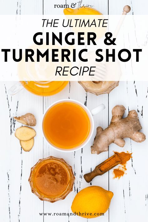 Ginger Shot Recipe, Turmeric Shots, Blender Smoothie, Anti Inflammation Recipes, Best Smoothie, Turmeric Recipes, Ginger Shot, Wellness Shots, Brown Spots Removal