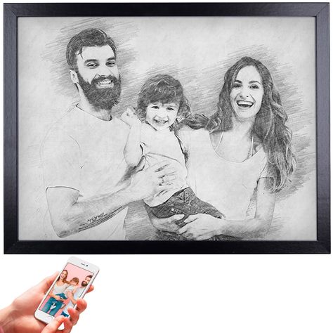 Find us at PersonalizePortraits.com pencil drawings #art #pencildrawing #pencil #drawings #drawingart #arts #pencildrawings #drawingskills #drawingideas Family Drawing Sketch, Photo To Sketch, Family Portrait Drawing, Framed Portrait, Family Drawing, Drawing Frames, Sketch Pencil, Photo Sketch, Portrait Frame