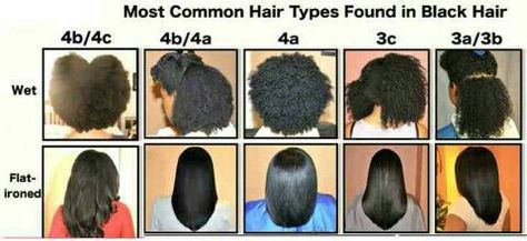 **Wet & Flat Ironed Natural Hair Chart** Natural Hair Type Chart, Hair Type Chart, Type Chart, African American Hair, Types Of Hair, Hair 2018, Athletic Hairstyles, Malaysian Hair, Natural Styles