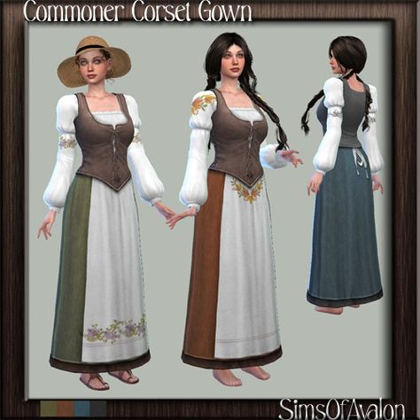 Sims 4 Cc Maxis Match Medieval Hair, Sims 4 Medieval Hair, Sims 4 Decades Challenge Cc, Sims 4 Medieval Cc, Medival Outfits Women, Furniture Mods, Sims 4 Medieval, Sims 4 Decades Challenge, Sims Medieval