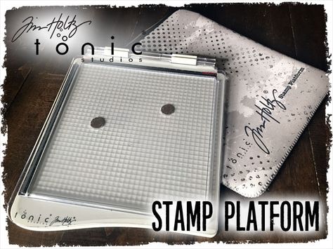 as a stamper for many years, having a tool designed for precision stamping takes the guess work and frustration out of achieving perfectly stamped images on your projects.  the stamp platform … Tim Holtz Tutorials, Stamping Platform, Stamping Techniques Card Tutorials, Paper Folding Crafts, Scrapbooking Tools, Tim Holtz Sizzix, Scrapbooking Techniques, Stamping Tools, Wooden Stamps