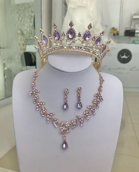 Pin by Rosemary Barroso-Ramirez on Quince Angélica in 2022 | Purple quince, Purple quinceanera ideas, Fancy jewellery Jewelry For Sweet 16, Lavender Quinceanera Tiara, Rapunzel Quinceanera Crown, Tangled Quinceanera Crown, Light Purple Quinceanera Crown, Rapunzel Quinceanera Theme Tiara, Sweet 16 Makeup Lavender, Sweet 16 Lavender Dresses, Lavender Crown Quince