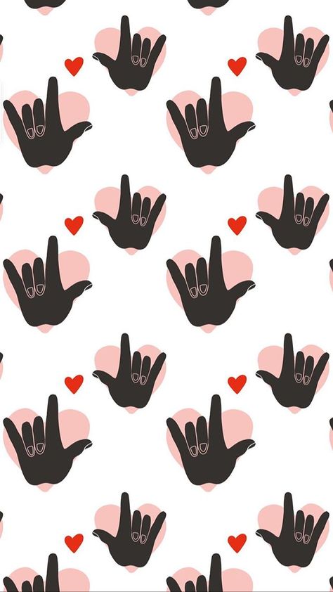 I Love You Sign Language Print. Free phone background perfect for Galentine's and Valentine's Day Sign Language Wallpaper, Language Wallpaper, Sign Language Gifts, Asl Sign Language Words, Sign Language Art, I Love You Signs, Asl Sign Language, Asl Signs, Deaf Culture