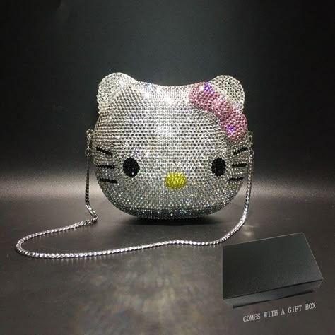 Hello Kitty Diamond, Anime Hello Kitty, Diamond Bag, Hello Kitty Purse, Crystal Handbag, Hand Bags For Women, Hello Kitty Bag, Luxury Party, Hello Kitty Coloring