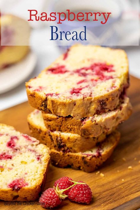 Raspberry Bread Raspberry Quick Bread, Raspberry Bread, Lemon Raspberry Muffins, Dessert Breads, Delicious Sweets, Lemon Bread, Easy Treat, Raspberry Recipes, Easy Bake