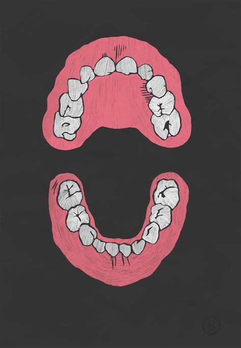 Mouth Graphic Design, Open Mouth Drawing, Mouth Illustration, Teeth Illustration, Teeth Drawing, Tooth Cartoon, Teeth Logo, Printmaking Projects, Teeth Art