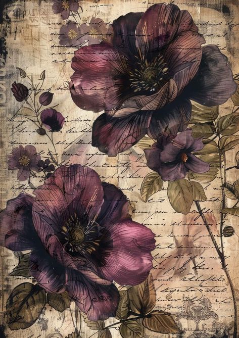 Floral Posters Aesthetic, Dark Flower Background, Purple Vintage Aesthetic, Purple Aesthetic Vintage, Break The Rules, Cool Wallpapers Art, Pretty Wallpapers Backgrounds, Art Journals, Scenery Wallpaper