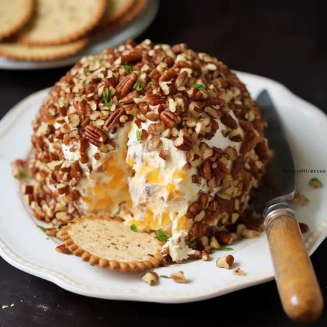 Pineapple Pecan Cheese Ball Heavenly Pineapple Cheeseball, Heavenly Pineapple Cheese Ball, Pineapple Cheeseball Recipes, Pineapple Cheeseball, Pineapple Cheese Ball, Cheeseball Recipes, Pecan Cheese Ball, Cheese Logs, Cheese Ball Recipes Easy