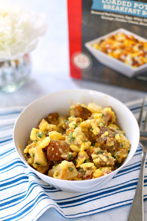 Jimmy Dean Loaded Potato Breakfast Bowl - a quick & delicious breakfast option! #JimmyDeanBowls #ad Jimmy Dean Breakfast Bowl, Potato Bowl Recipe, Potato Breakfast Bowl, Potato Breakfast, School Breakfast, Jimmy Dean, Loaded Potato, Bacon Breakfast, Breakfast Bowl