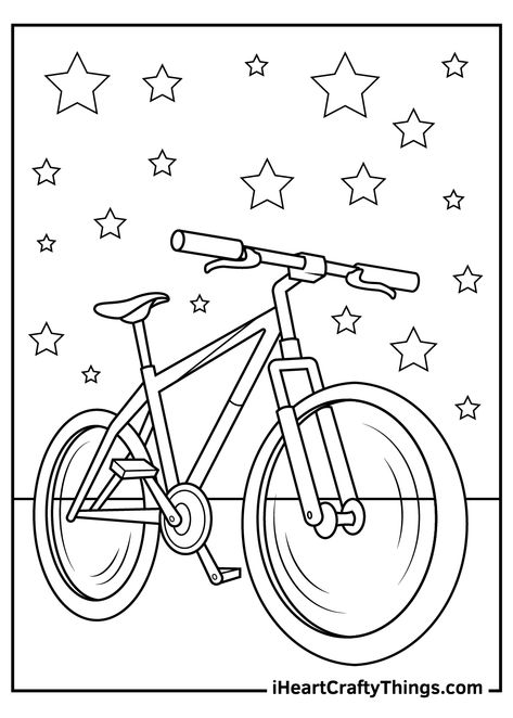 Aesthetic Colouring Pages Printable, Bicycle Illustration, Anna Und Elsa, Crochet Basket Pattern Free, Coloring Page Ideas, Colouring Printables, Bicycle Art, Crochet Basket Pattern, Cartoon Coloring Pages