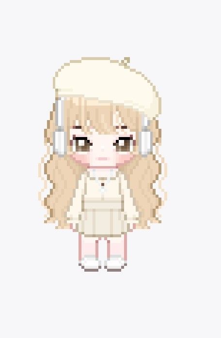 My Little Star Outfit Ideas Game, Pixel Girl, Mini Chibi, Curly Head, White Bg, Pixel Characters, Game Png, Pix Art, Phone Layout