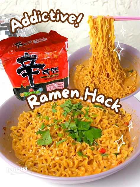 Shin Noodles, Shin Ramyun, Ramen Hacks, Crispy Seaweed, Ramen Bowl, 1 Egg, Noodle Soup, Cooking Kitchen, Sesame Seeds