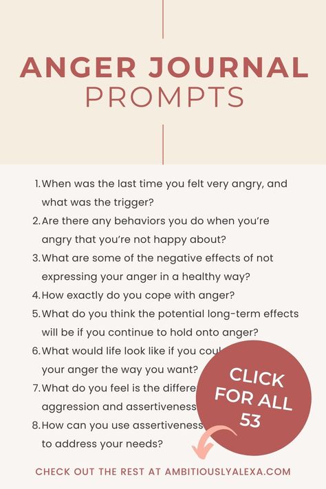 anger journal prompts Anger Management For Adults, Anger Journal, Anger Coping Skills, Journal Prompts For Teens, Anger Management Tips, Anger Worksheets, Repressed Anger, Anger Management Strategies, Journal Prompts For Adults