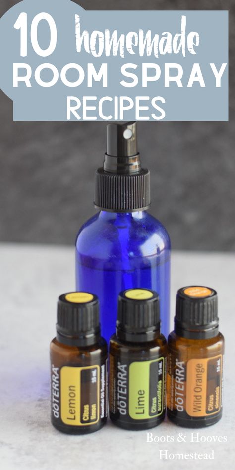 10 favorite homemade room spray recipes made with essential oils. Homemade Room Spray, Essential Oil Spray Recipes, Room Spray Recipe, Diy Room Spray, Doterra Essential Oils Recipes, Essential Oil Spray, Home Spray, Room Sprays, Natural Cleaning