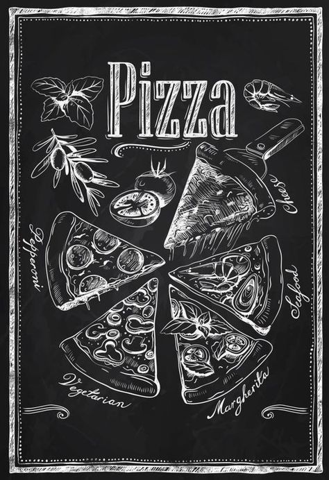 https://www.minilinkurl.com/6pz9t Pizza Types, Pizzeria Design, Images Victoriennes, Blackboard Art, Kitchen Chalkboard, Pizza Art, Chalk Wall, Pizza Menu, Chalkboard Lettering