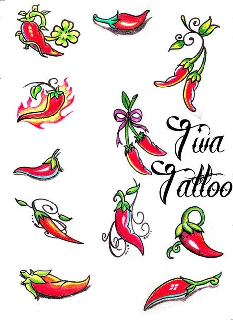 Chile Pepper Tattoo Ideas, Chile Pepper Tattoo, Jalapeno Tattoo, Chili Peppers Tattoo, Chili Pepper Tattoo, Red Hot Chili Peppers Tattoo, Pepper Tattoo, Chemistry Tattoo, True Love Tattoo