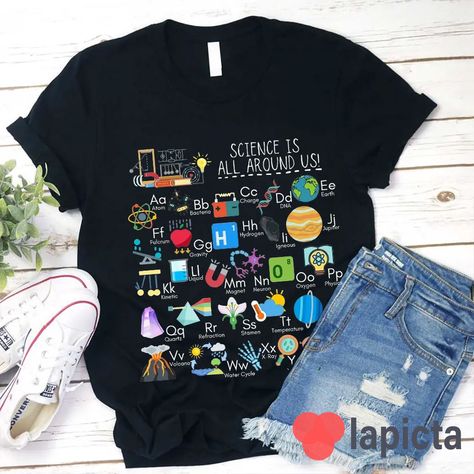 Science Teacher Shirt, Science Shirts, Kindergarten Shirts, Science Tshirts, Science Lover, Science Teacher, Gift For Teacher, Tee Shirt Designs, Work Shirts