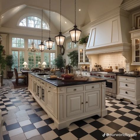 Big Homey Kitchen, Big Beautiful Kitchens, Grand Houses Interior, Kitchen Aesthetic Old Money, Big Vintage Kitchen, Large Kitchen Aesthetic, Vintage Mansion Kitchen, House Interior Old Money, Old Money Kitchen Design