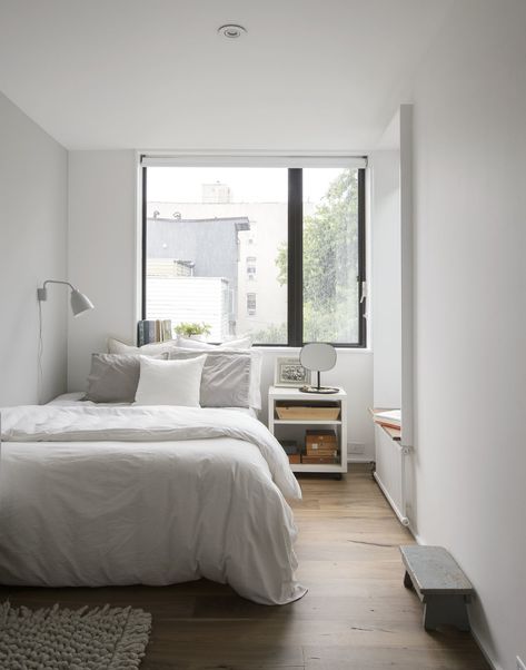 Photo 10 of 19 in An 11-Foot-Wide Row House in Brooklyn Grows Up to Make Room For a Young Family from Little House. Big City. - Dwell Tiny Bedroom Design, Design Ložnic, Small Bedroom Ideas, Small Room Design, Tiny Bedroom, Row House, Room Design Bedroom, Small Room Bedroom, Accessories Ideas