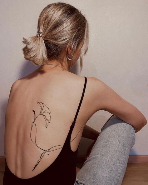 Women With Tattoos Classy, Left Back Tattoo Women, Beauty Within Tattoo, Collar Bone Tattoo Fine Line, Femininist Tattoo, Back Necklace Tattoo, Fine Line Flower Tattoo Back, Womanhood Tattoo Ideas, Back Tattoo Leaves