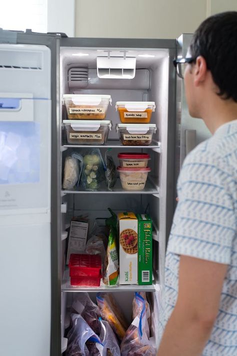 One Thing You Need for an Organized Freezer | Kitchn Side By Side Fridge Organization, Freezer Tape, Freezer Organization, Housekeeping Tips, Best Oven, Low Carb Meal Plan, Freezer Storage, Side By Side Refrigerator, Ways To Organize