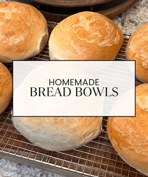 Homemade Bread Bowls How To Make Bread Bowls, Easy Bread Bowls, Bread Bowls For Soup, Bread Bowls Recipe, Bread Bowl Soup, Homemade Bread Bowls, Bread Bowl Recipe, Squirrel Food, Bread Bowl