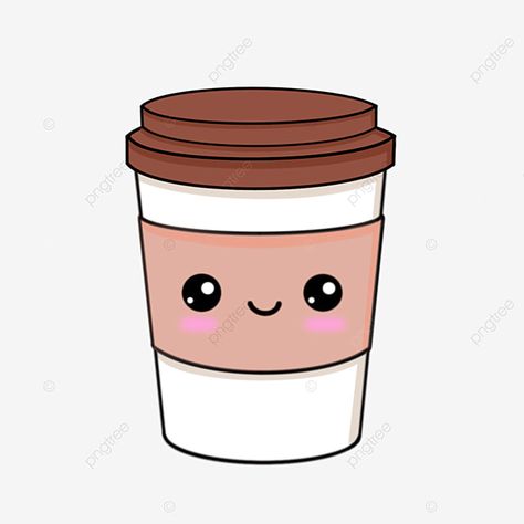 How To Draw A Cup Of Coffee, Coffee Drawing Cute, Cute Coffee Cup Drawing, Coffee Clip Art, Coffee Cup Drawing, Coffee Cup Clipart, Cup Clipart, Cute Cartoon Food, Drawing Steps