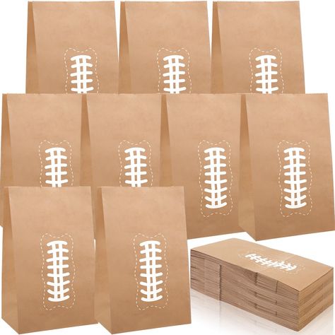 PRICES MAY VARY. Sufficient Quantity: each package includes a set of 100 x kraft paper bags; These 8 lb kraft paper bags come in a size of 12 x 6 x 4 inches, With this generous number of bags, you won't run out anytime soon; You can share them with your friends or keep them for different occasions Kraft Paper Material: the kraft paper bags are just for you; Made from sustainable kraft paper, these paper lunch bags are safe and stable; They make carrying lunch cooler and more responsible; Get to Football Birthday Party Favors, Football Gift Bags, Football Treat Bags, Sports Theme Party, Football Treats, Brown Paper Lunch Bags, Paper Lunch Bags, Football Birthday Party, Paper Lunch