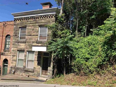 Under $75K Thursday - c.1910 Fixer Upper Brownstone Sutton WV $58,000 Den Room, Family Den, Maple Hardwood Floors, Maple Hardwood, Spiral Staircase, Property Listing, Fixer Upper, Old House, Hardwood Floors