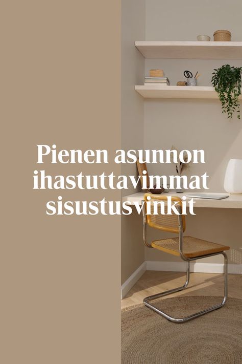 Hyödynnä huoneiden korkeutta ja lue miten voit värien avulla luoda lisää tilantuntua! Nappaa talteen parhaat vinkit pienen asunnon sisustamiseen. Tiny Spaces, Small Apartments, Paint Colors, Home Sweet Home, Sweet Home, Apartment, Quick Saves, Color, Paint Colours