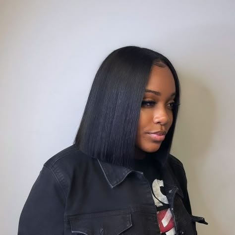 Black Women Middle Part Bob, Bob Leave Out Sew In, Quickweave Bob With Leave Out, Bob Hairstyles Middle Part, Middle Part Bob Quick Weave, Quickweave Hairstyles For Black Women, Hairstyles For Black Women Bob, Bob Quick Weave, Quickweave Hairstyles