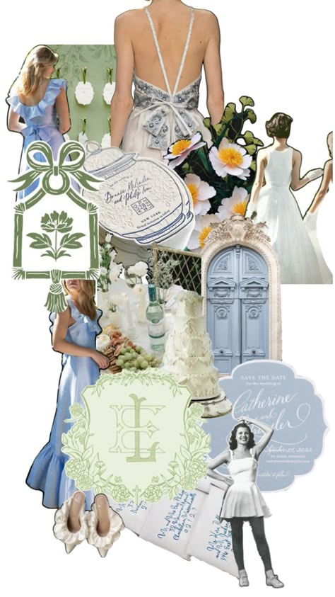 Wedding moodboard Wedding Aesthetic Moodboard, Bridal Mood Board, Blue And Green Wedding, Moodboard Wedding, Married Af, Wedding Collage, Green Wedding Inspiration, Wedding Moodboard, Fashion Themes