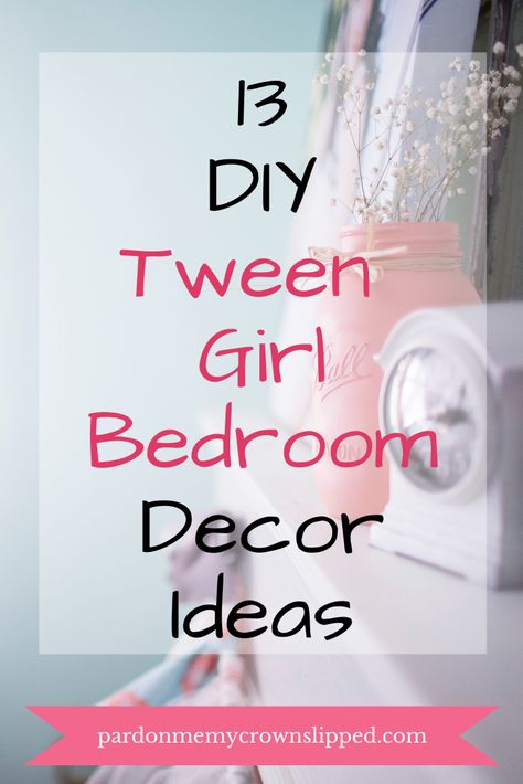 13+ DIY Tween Girl Bedroom Decor Ideas • Pardon Me, My Crown Slipped Girls Bedroom Themes, Fun Diy Projects, Diy Girls Bedroom, Unicorn Bedroom, Mermaid Wall Decor, Bedroom Decor For Teen Girls, Girl Bedroom Decor, Bedroom Decor Ideas, Kids Bedroom Decor