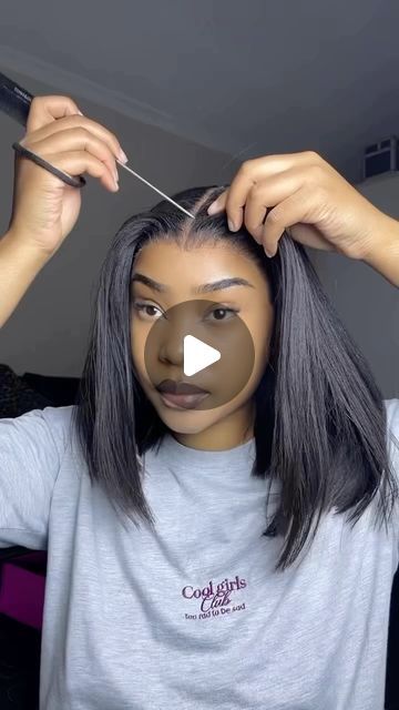 Glueless Lace Wigs| 100% Human Hair | Cute way to style your bob wig🥰 | Instagram Ways To Style A Bob, Style A Bob, Style Lace Front Wig, Side Part Bob, Butterfly Braid, A Bob, Hair Cute, Bob Styles, Bob Wig