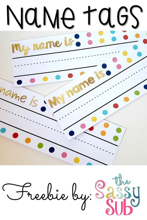 Adorable *FREE* Printable Name Tags: 4 options!                                                                                                                                                      More Name Tags Preschool, Kindergarten Name Tags, Teacher Labels, Name Tag Ideas, Labeling Kindergarten, Cubby Labels, Cubby Tags, Kindergarten Names, Classroom Kindergarten