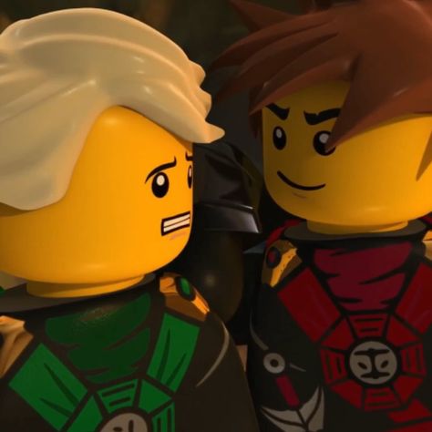 Ninjago Lloyd And Kai, Ninjago Kai And Lloyd, Lloyd Ninjago Pfp, Kai And Lloyd, Ninjago Greenflame, Ninjago Pfp, Red Ninja, Kai Ninjago, Lloyd Ninjago