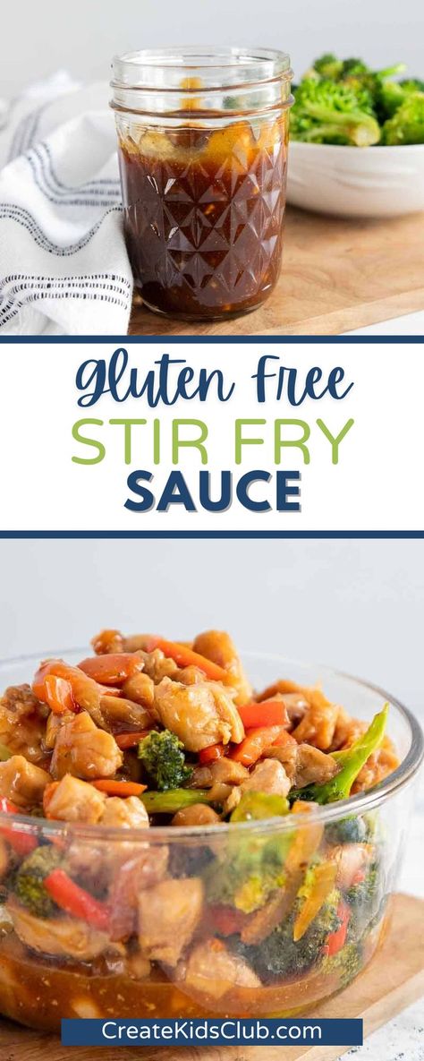 Quick & easy gluten-free stir fry sauce is a simple sauce that’s very versatile. Made in under 10 minutes, this tangy sauce compliments your favorite stir fry or noodle dish or can be drizzled on steamed vegetables. Created with kitchen staples, it is simple to make a batch of stir fry sauce any time. We provide step by step directions plus share our favorite recipes to serve it with. This recipe is also dairy-free. Gluten Free Stir Fry Recipes, Gluten Free Stir Fry Sauce, Gluten Free Stir Fry, Easy Sauce Recipe, Gluten Free Sauces, Kitchen Staples, Easy Gluten Free Desserts, Noodle Dish, Fry Sauce