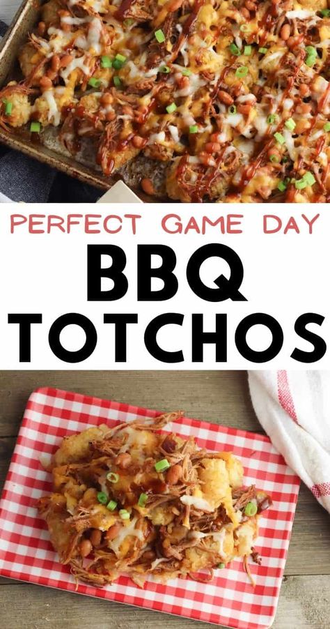 Loaded Tater Tots Recipes Pulled Pork, Tater Tots With Pulled Pork, Bbq Pork Tater Tot Casserole, Bbq Tater Tots, Loaded Pulled Pork Potatoes, Pulled Pork Tater Tot Nachos, Pulled Pork Tator Tot Nachos, Loaded Tarot Tots, Pulled Pork Loaded Tater Tots