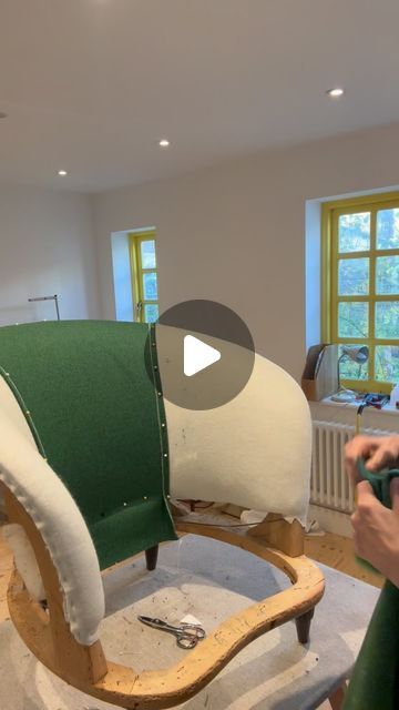 Covering Chairs, Attic Stair, Reupholster Chair Diy, Upholstery Fabric Projects, Sofa Reupholstery, Upholstered Chairs Diy, Chair Reupholstery, Diy Chair Covers, Diy Furniture Upholstery