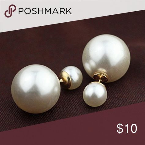 ✨✨THIS WEEK ONLY✨✨5 pairs $25 NEW ✨2/$15 3/$18  Pearl double stud earrings Jewelry Earrings Pearl Ball Earrings, Double Stud Earrings, Large Pearl Earrings, White Studs, White Pearl Earring, Big Pearl, Golden Earrings, Colorful Earrings, Big Earrings