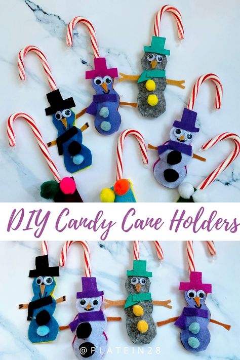 Candy Cane Gingerbread Man, Diy Candy Cane Holder, Candy Cane Holders Diy, Simple Homemade Gifts, Candy Cane Holders, Felt Crafts Kids, Diy Candy Cane, Candy Cane Crafts, Storytime Crafts