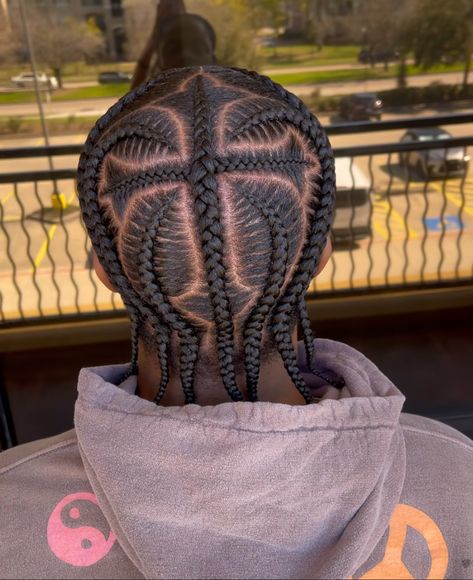 Make Braid Styles, Mens Hairstyles Braids Men, Black Men’s Hair Braids, Crome Heart Braids, Chrome Heart Cornrows, Braided Hair Styles For Black Men, Hairstyles For Black Men With Long Hair, Long Dreads Hairstyles, Texturized Natural Hair