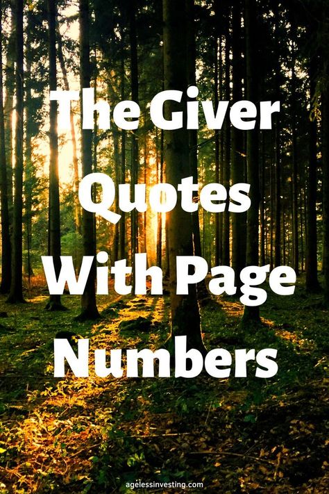 A picture of sunlight shining through trees low on the horizon, with the headline: "The Giver Quotes With Page Numbers" The Giver Quotes Lois Lowry, The Giver Tattoo, The Giver Quotes, The Giver Book, Giver Quotes, The Giver Lois Lowry, Teen Book Club, Teen Book, Futuristic World