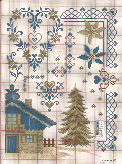 Winter Embroidery, Stitching Patterns, Cross Stitch House, Blackwork Embroidery, Xmas Cross Stitch, Winter Cross Stitch, Cross Stitch Tree, Cross Stitch Love, Cross Stitch Heart