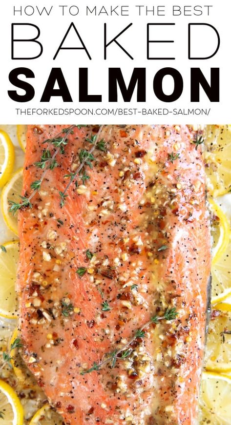 Easy baked salmon flavored with lemon, butter, fresh garlic, and honey, and baked in the oven for maximum flavor and minimal cleanup. Super easy to make, have this absolutely delicious salmon recipe on the table in 20 minutes or less! Bake Salmon Recipes Oven, Roast Salmon Oven, Bake Salmon In Oven, Salmon In Oven, Baked Salmon Filets, Best Baked Salmon, Baked Salmon With Lemon, Grilled Salmon Burgers, Salmon In The Oven