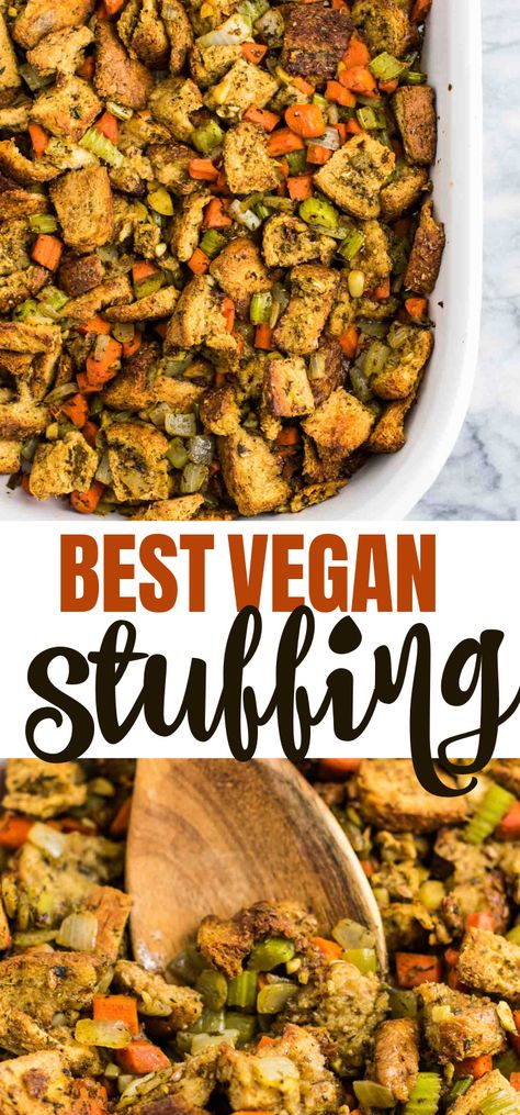 Christmas Dinner Vegan, Best Vegan Stuffing, Vegan Stuffing Recipe, Stuffing For Thanksgiving, Vegan Stuffing, Vegan Thanksgiving Menu, Traditional Stuffing, Vegetarian Stuffing, Vegan Thanksgiving Dinner