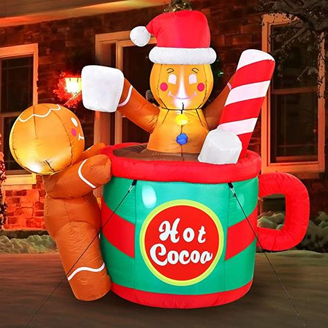 Amazon.com: Joiedomi 6 FT Christmas Inflatables Outdoor Decorations, Inflatable Gingerbread Man in Hot Cocoa Mug with Build-in LEDs Blow Up for Xmas Party Indoor, Outdoor, Yard, Garden, Lawn, Winter Decor : Patio, Lawn & Garden Blow Up Christmas Decorations, Christmas Blow Up, Inflatable Christmas Decorations Outdoor, Christmas Props, Garden Party Decorations, Inflatable Decorations, Christmas Inflatables, Garden Lawn, Christmas Characters