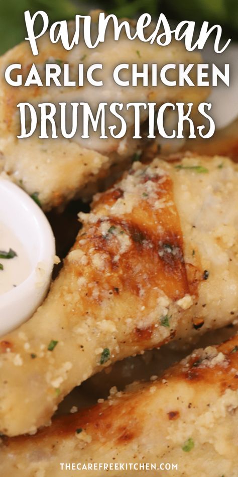 Garlic Parmesan Drumsticks Parmesan Drumsticks Oven Baked, Parmesan Crusted Drumsticks, Garlic Chicken Drumstick Recipes, Dinners With Chicken Drumsticks, Baked Drumsticks Recipes, Garlic Parm Drumsticks, Ranch Drumsticks Baked, Chicken Thigh And Drumstick Recipes Ovens, How To Make Chicken Drumsticks