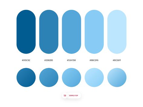 Flat Color Palette, Ui Color, Gradient Color Design, Procreate Color Palette, Hex Color Palette, Blue Colour Palette, Color Palette Design, Color Psychology, Hex Colors